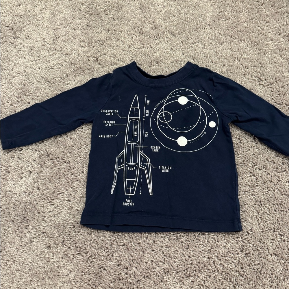 Boys 3T Hanna Andersson Dark Blue Space Rocket Long Sleeve & Pants